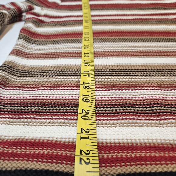 Talbots Striped Turtleneck Sweater Rolled Hem  womens Medium Red Black - Picture 6 of 11